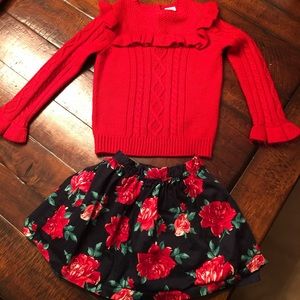 Jack and Janie size 6 skirt and sweater